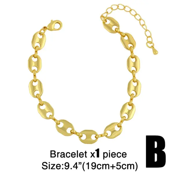 Wholesale Copper Cable Chain Plating Geometric Necklace