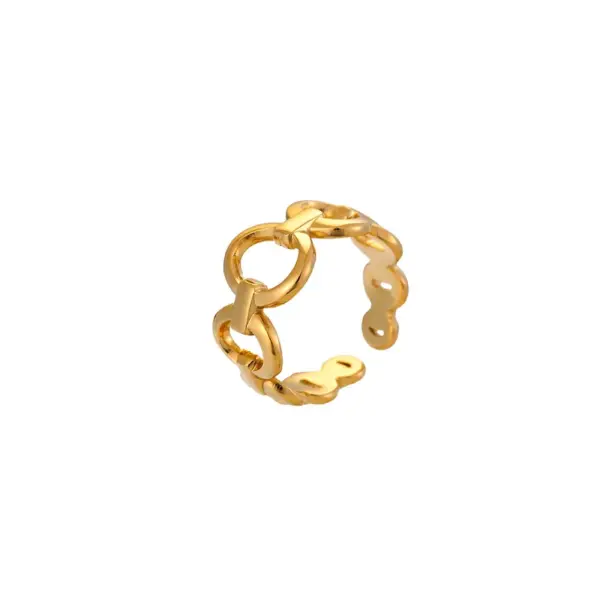 Wholesale Open Ring Stainless Steel Plated 18K Gold Women's Jewelry Geometric Multifunctional Hand Accessories