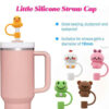 Wholesale Cross-border animal straw sleeve Stanley Cup silicone straw cap 10mm reusable dustproof straw plug