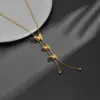 PVD Coated Real Gold Plated Butterfly Titanium Steel Simple Style Waterproof Non Tarnish Titanium Steel Pendant Necklace