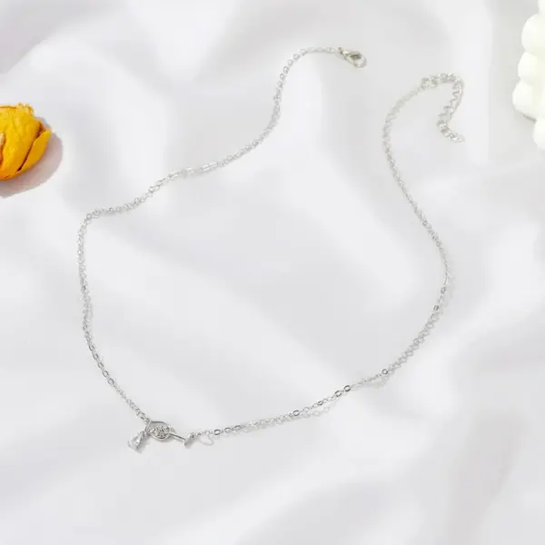 Wholesale Temperament Zircon Ladies Love Red Wine Bottle Cup Pendant Women's Necklace