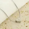 Wholesale Stainless Steel Simple Style Polishing Letter Heart Shape Pendant Necklace