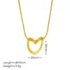 304 Stainless Steel Heart Shape Ion Plating (IP) Stone-Free 18K Gold Plated Cute Simple Style Roman Style Waterproof Non Tarnish Snake Chain Earrings Necklace