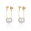 Wholesale European and American Trendyy Pearl Earrings, Fashionable Hemp-Shaped Champagne Imitation Pearl Earrings, Women's Elegant Jewelry