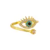 Fashion Devil's Eye Copper Plating Rhinestones Open Ring