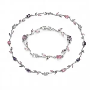 White Gold Purple Pink Diamond Tulip Set