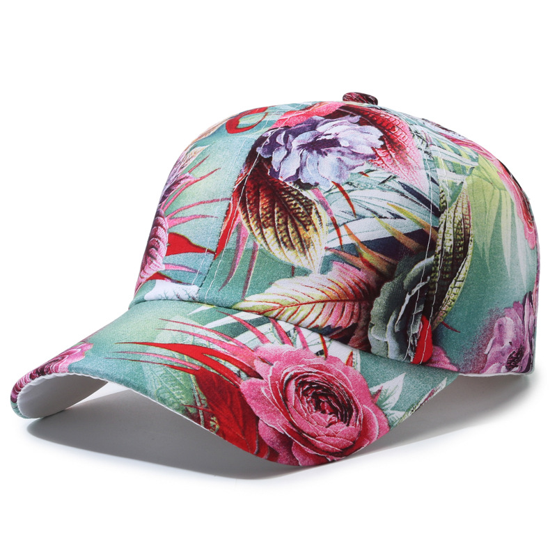 Wholesale Spring and Autumn new floral baseball cap casual versatile men's and women's same peaked cap outdoor sun protection sun protection hat