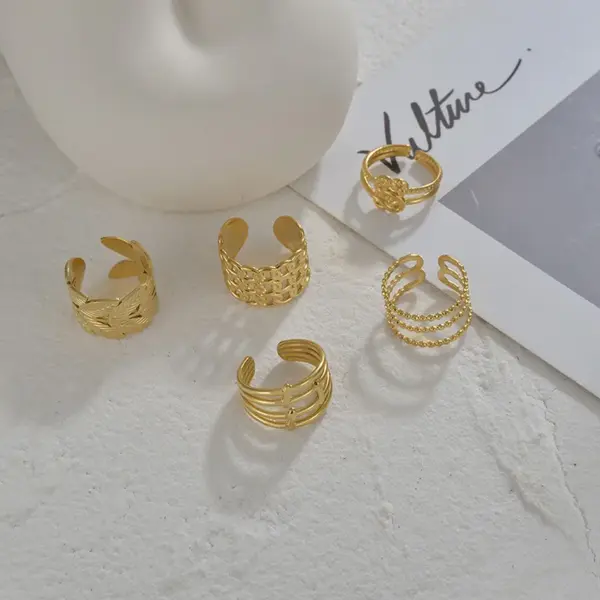 Wholesale PVD Coated Real Gold Plated 14K Gold Geometric 304 Stainless Steel Fashion Waterproof Non Tarnish