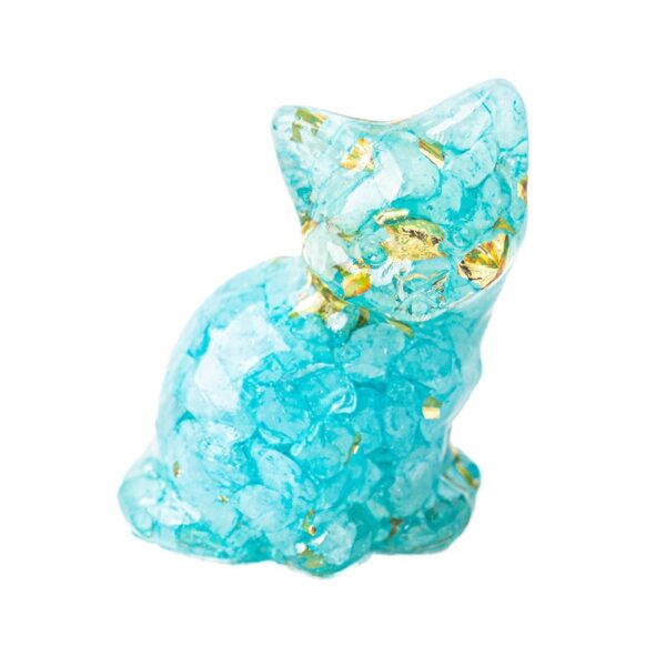 Wholesale Cross-border natural crystal gravel glue drop sitting posture turn face cute cat office home desktop decoration ornaments