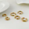 Wholesale PVD Coated Real Gold Plated 18K Gold Geometric 304 Stainless Steel Fashion Waterproof Non Tarnish Earrings