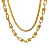 Wholesale PVD Coated Real Gold Plated 18K Gold Solid Color Chain 304 Stainless Steel Simple Style Waterproof Non Tarnish 304 Stainless Steel Necklace