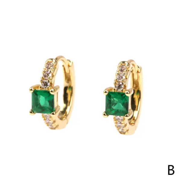 oly-43d6d81a8f9d2484a6e6dbad25bf923a Wholesale Fashion Geometric Diamond Copper Artificial Gemstones Earrings