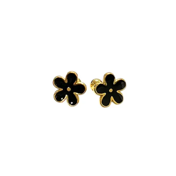 Wholesale 1 Piece Cute Simple Style Flower Plating Titanium Steel Ear Studs