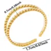 Wholesale PVD Coated Real Gold Plated 18K Gold Circle 304 Stainless Steel Simple Style Waterproof Non Tarnish Open Rings