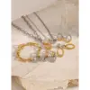 Wholesale 304 Stainless Steel Geometric PVD Coated 18K Real Gold Plated Real Gold Plated Simple Style Classic Style Waterproof Non Tarnish Cuban Link Chain Curb Chain Jewelry Set