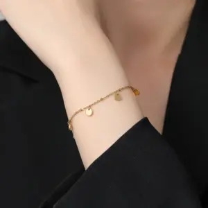 【XKB0104】Round Tassel Bracelet / Gold