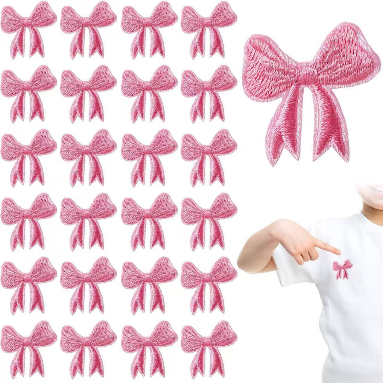 Wholesale Handmade Decorative Embroidered Cloth Sticker Bow Patch