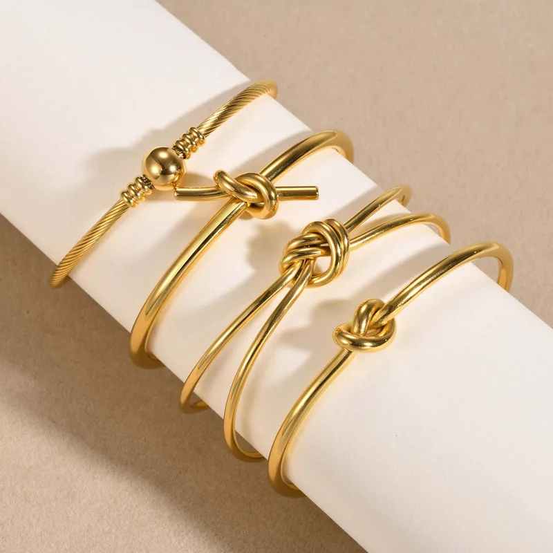 Wholesale PVD Coated Gold Plated Solid Color 201 Stainless Steel Simple Style Classic Style Waterproof Non Tarnish 201 Stainless Steel Bangle
