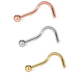 Wholesale Fashion Solid Color Stainless Steel Nose Studs 1 Piece Nose Pin
