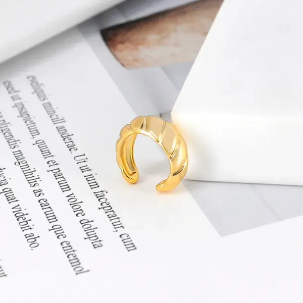 Fashion U Shape Plating Metal Artificial Gemstones Copper Earrings