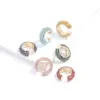 Wholesale 1 Piece Exaggerated Shiny C Shape Inlay Copper Rhinestones Ear Cuffs
