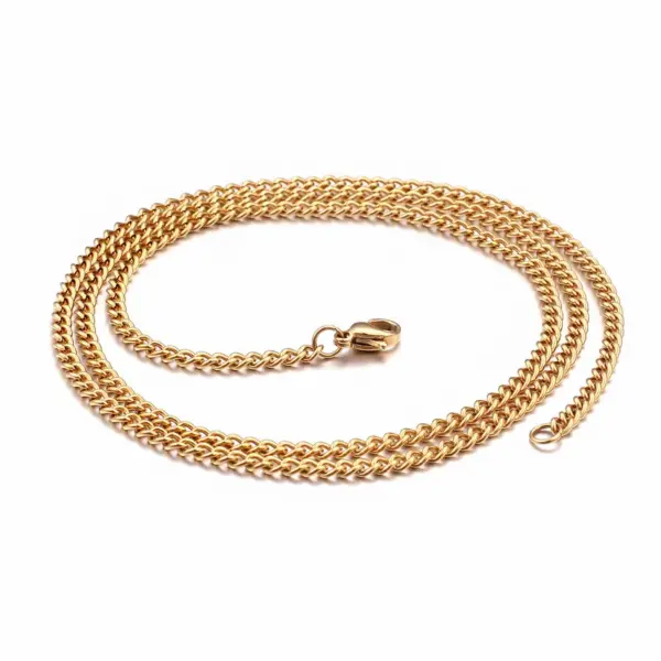 oly-44024e266d914381d910c96f56ecf765 Wholesale PVD Coated 18K Gold Plated Geometric Titanium Steel Fashion Waterproof Non Tarnish Titanium Steel Necklace