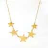 Wholesale PVD Coated Real Gold Plated 18K Gold Star Moon 304 Stainless Steel IG Style Nordic Style African Style Waterproof Non Tarnish 304 Stainless Steel Lobster Trigger Clasp Closure Pendant Necklace