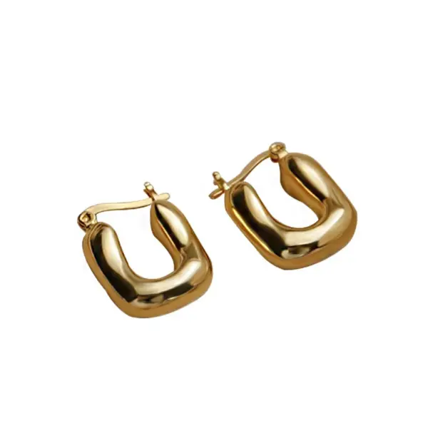 Wholesale 1 Pair Casual Simple Style U Shape Plating Copper Silver Plated Earrings