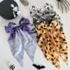 Wholesale Cross-border Halloween Pumpkin Bat Print Bow Ribbon Spring Clip Funny Ghost Pattern Hair Clip Hair Accessory