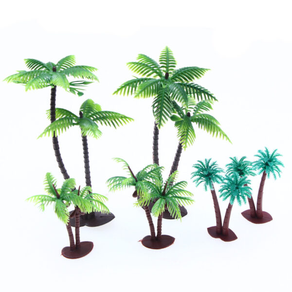 Wholesale Mini Beach Ocean Coconut Tree Miniature Model Micro Landscape Architecture Sand Table Props Baking Cake Ornaments