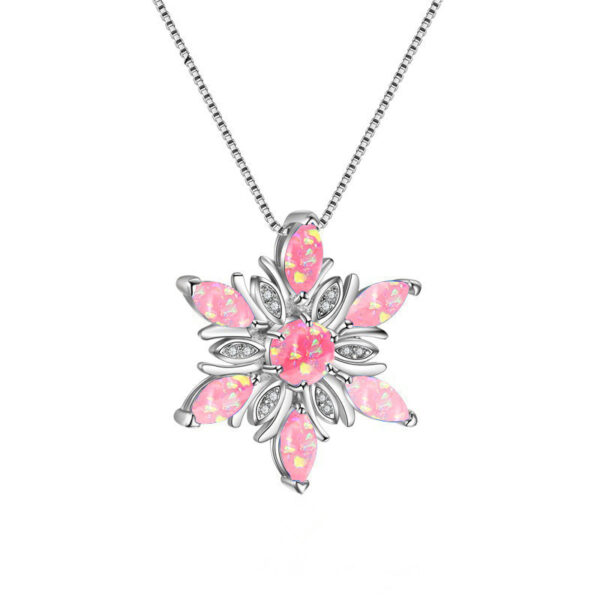 Wholesale Yansheng Cross-border Fashion Jewelry Opal Opal Opal Aobao Snowflake Necklace Pendant Christmas