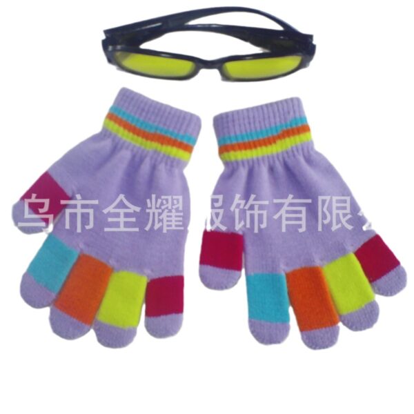 Wholesale Winter five color warm knitted yarn children's gloves