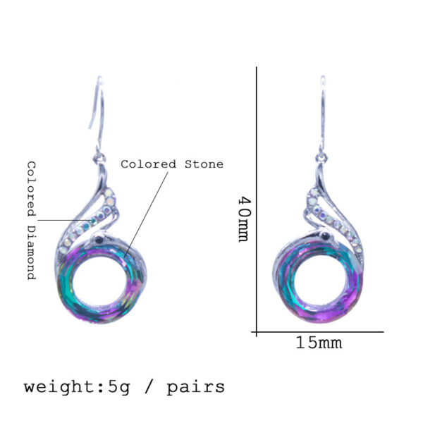 Wholesale Colorful crystal phoenix earrings