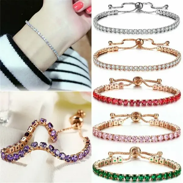 Wholesale Fashion Geometric Copper Inlay Zircon Bracelets 1 Piece