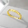 Wholesale PVD Coated Real Gold Plated Heart Stainless Steel Simple Style Waterproof Non Tarnish Rings
