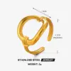 Wholesale Ion Plating (IP) 18K Gold Plated Geometric 304 Stainless Steel Simple Style Classic Style Commute Waterproof Non Tarnish Open Rings
