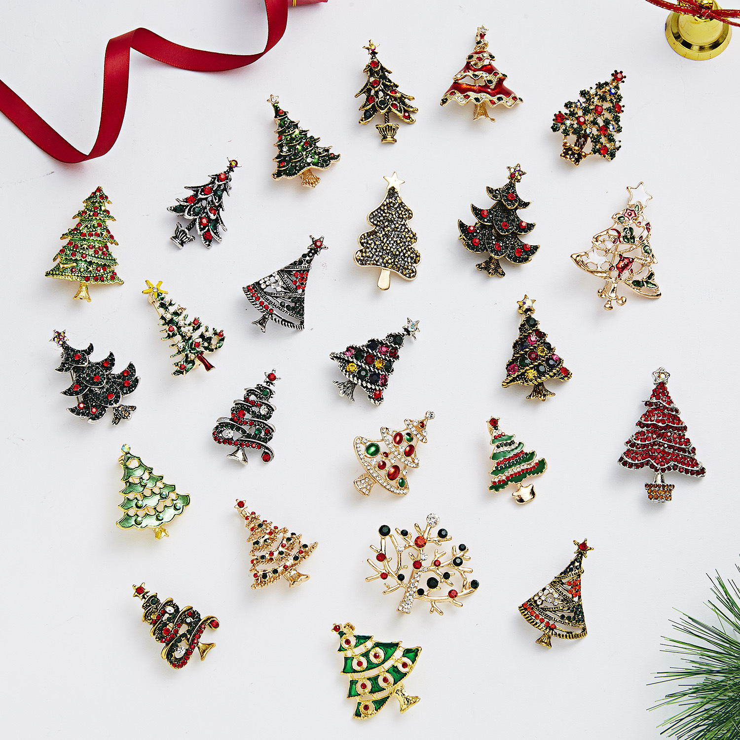Wholesale Christmas tree series brooch