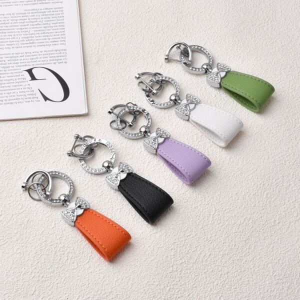 Wholesale Diamond Bow Hand Rope Keychain Pendant Creative Personality Internet Popular Ins Women's Bag Hanging Car Key Chain