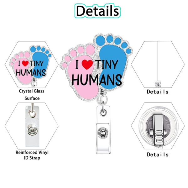 oly-4443f2340c39904bc797e49a3616f604 Wholesale Hospital Women's Insurance Newborn Theme Staff Certificate Badge Retractable Badge Clip Acrylic DIY Jewelry Personality