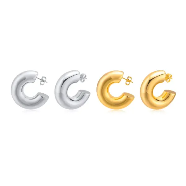 Wholesale 1 Pair Simple Style Geometric Plating 304 Stainless Steel Gold Plated Stainless Steel Earrings
