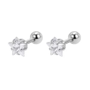 7mm Star White Zirconium (a Pair)