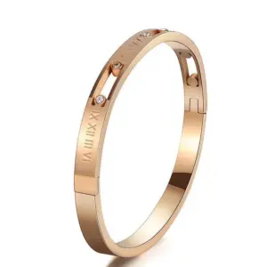 39-C-10 Rose Gold Roman Numeral Diamond Bracelet