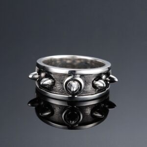 Wholesale Chiba Taiyin Spike Ring Men's Aggressive Fashion Original Design Ring Japanese and Korean Trend Personalized Open Ring