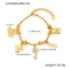 Wholesale 304 Stainless Steel Key Lock PVD Coated 18K Real Gold Plated Real Gold Plated Casual Luxurious Modern Style Waterproof Non Tarnish Bracelets