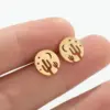 Wholesale PVD Coated Real Gold Plated Cactus Star Moon Stainless Steel Simple Style Waterproof Non Tarnish Ear Studs