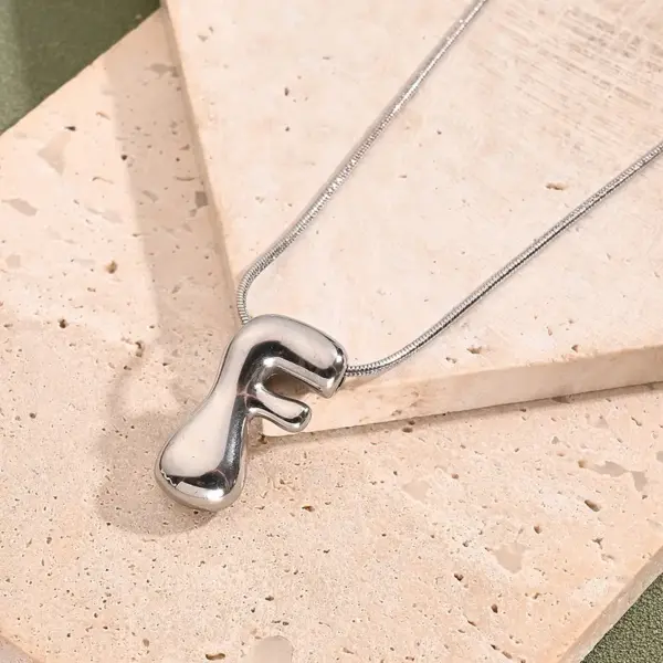 Wholesale Jewelry Casual Modern Style Simple Style Letter 304 Stainless Steel Handmade Polishing Snake Chain Pendant Necklace
