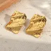 Wholesale Electroplating Golden Plated Round Square Rhombus 304 Stainless Steel Casual Simple Style Polishing Plating Earrings