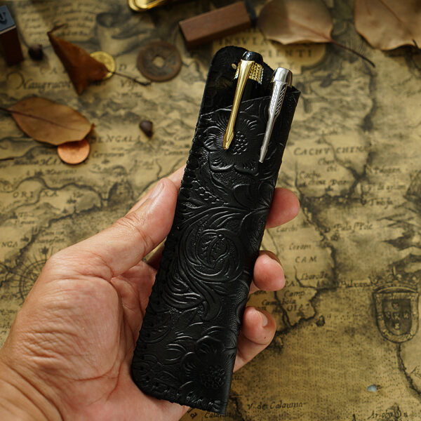 oly-445398fad347de2e301b21325566324e Wholesale Vintage handmade top layer cowhide leather pen case