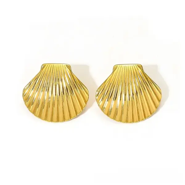 Trendy Geometric Irregular Stainless Steel Matte Surface Oil Press Punk Style Earrings Luxury Feminine Lotus Flower Jewelry