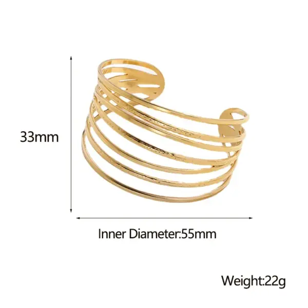 Wholesale Fashion Lines 304 Stainless Steel 18K Gold Plated Stainless Steel Bracelets In Bulk